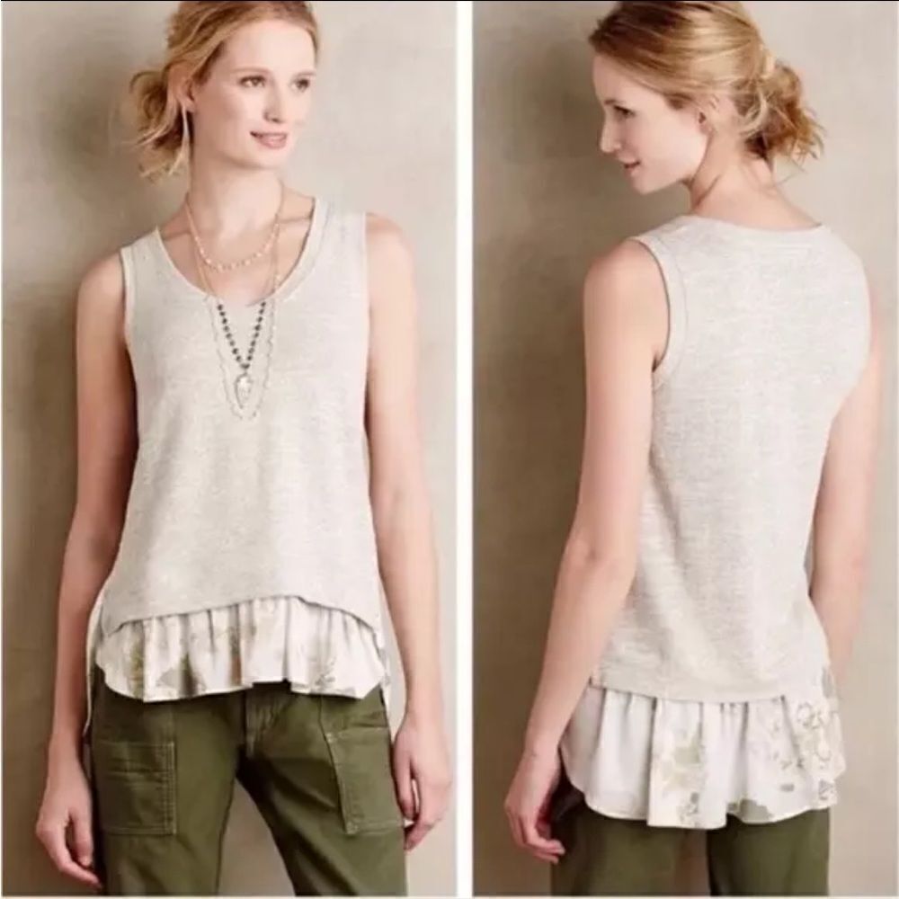 3/$25 Anthropologie Deletta Dava Layered Tank Top XS